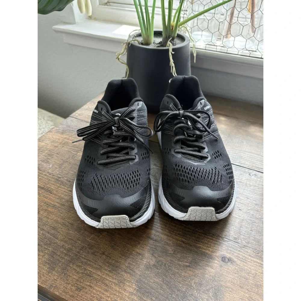 Size 6D Hoka One One Womens Clifton 6 Black White Running Shoes 1102877 BWHT